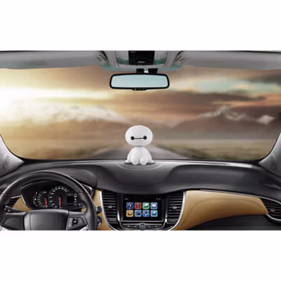 Baymax Bobble Head Ornament Aksesoris Mobil - B0805 - White — gambar 4