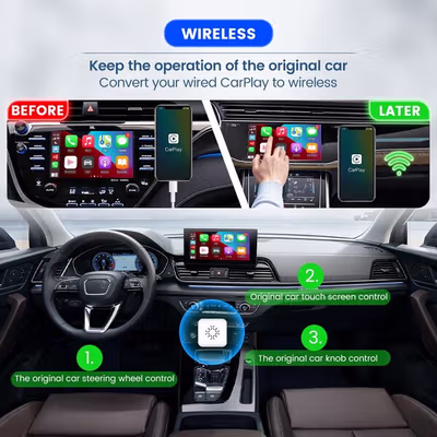 Carlinkit Wireless CarPlay Dongle Adapter Bluetooth Head Unit - CPC200-U2W Mini - White — gambar 4