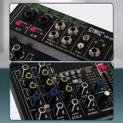 CYMIC USB Audio Mixer Bluetooth Karaoke 4 Channel 99 DSP Effects - LM4-DSP - Black — gambar 4