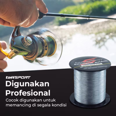 TaffSPORT Senar Benang Tali Pancing Extreme Braid 0.4 500M - FM-PEL - Gray — gambar 4