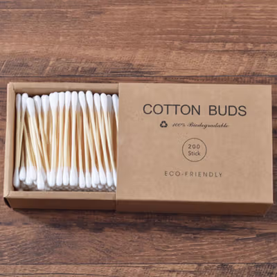 Biode Cotton Buds Bambu Pembersih Telinga Korek Kuping 200 PCS - BD277 - White — gambar 4