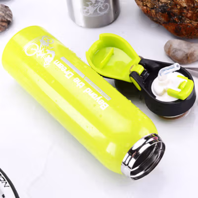 BAOWENBEI Botol Minum Tumbler Termos Air Panas Dingin Stainless 500ml - A1A0 - Black — gambar 4