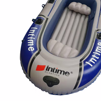 INTIME 400 Perahu Karet Mancing Inflatable Fishing Boat 4 Person - YT-099 - White/Blue — gambar 4