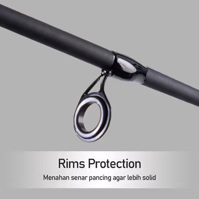 TaffSPORT Joran Pancing Spinning Carbon Fiber 2 Section 1.8M - TM0156 - Black — gambar 4