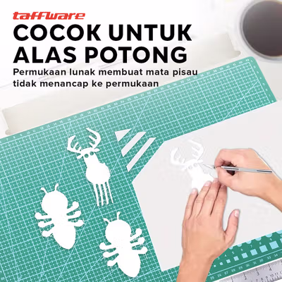 Taffware Alas Potong Work Cutting Mat Pad A3 45x30cm - Green — gambar 4