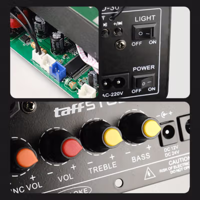 TaffSTUDIO Amplifier Board Audio Bluetooth USB FM Subwoofer DIY 40W - D30 - Black — gambar 4
