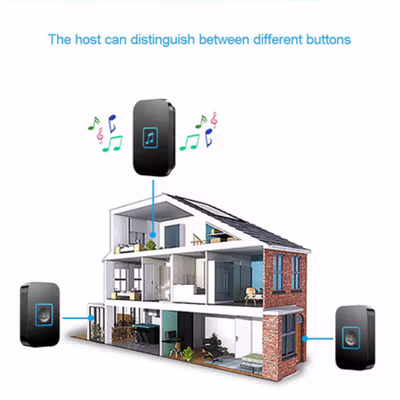 Bel Pintu Wireless Doorbell LED 60 Tunes Receiver & Transmitter - A86 - Black — gambar 4