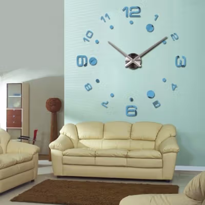 TaffHOME Jam Dinding Besar DIY Giant Wall Clock Arcylic 100 cm - JM-14 - Black — gambar 4