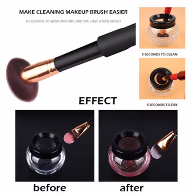 Bobosu Pembersih Kuas Make Up Elektrik Brush Cleaner Dryer Tool - HZJ01 - Black — gambar 4