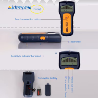 Aideepen Detektor Logam LCD Wall Scanner Stud Finder 3in1 with LCD - TS79 - Black/Yellow — gambar 4
