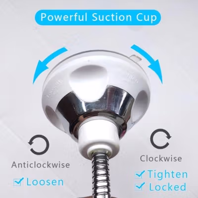 ORZ Cermin Make Up LED Magnification 10X Folding Suction Cup - HHO77 - White — gambar 4