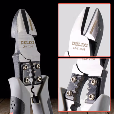 Delixi Tang Pemotong Kabel Multifunctional Diagonal Pliers 7 Inch - 2108 - Gray — gambar 4