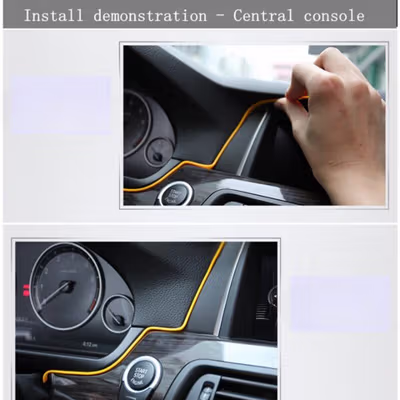 STAVOLAN Lampu Hias Neon Car Interior Ambient EL Light USB 5V 3M - STU-33 - Blue — gambar 4