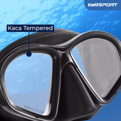 TaffSPORT ZACRO Kacamata Selam Scuba Diving Snorkeling - M24 - Black — gambar 4