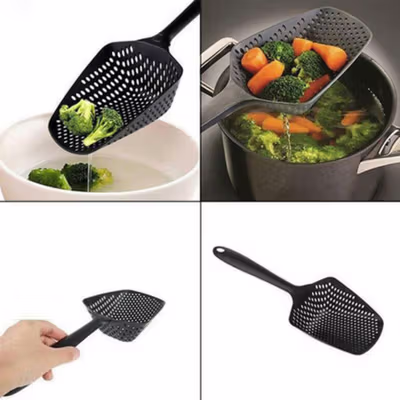 GLANYOMI Sendok Saringan Masak Dapur Tirisan Mie Skimmer Utensil - VH20F - Black — gambar 4