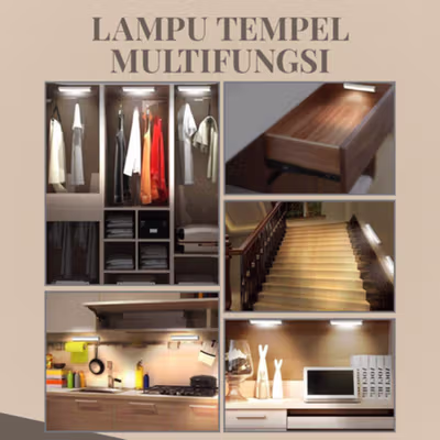 CNP Lampu Tempel Lemari Mini Sensor PIR Cabinet Light Cool White USB - CN-100 - Silver — gambar 4