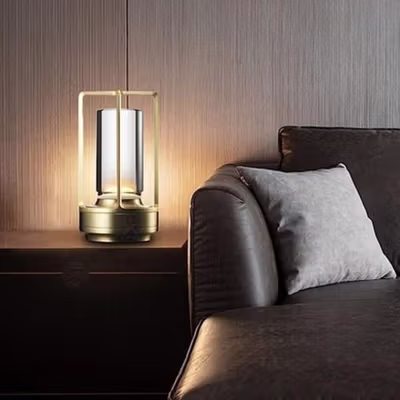 Leroxo Lampu Meja Hias Touch LED USB Rechargeable Tri Color 2000mAh - TD005 - Golden — gambar 4