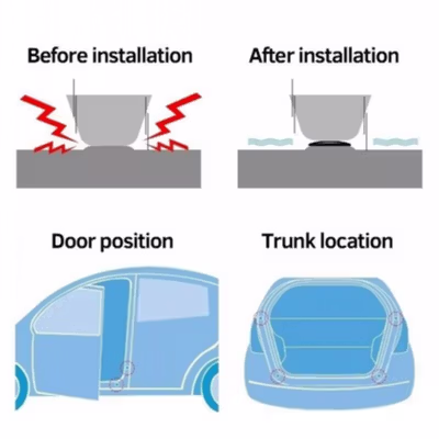 OTOHEROES Silikon Peredam Pintu Mobil Suara Benturan Anti-Shock 10 PCS - HJ-3CM - Black — gambar 4