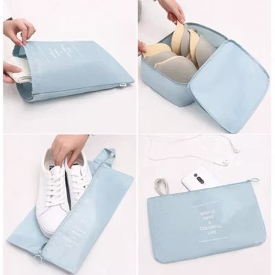 Travel-O Tas Travel Bag Laundry Organizer Packing Cube Waterproof 8PCS - BIB-830 - Gray — gambar 4