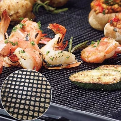 BLife Alas Panggang BBQ Grilling Mats Grid Shape 30x40cm - B30 - Black — gambar 4