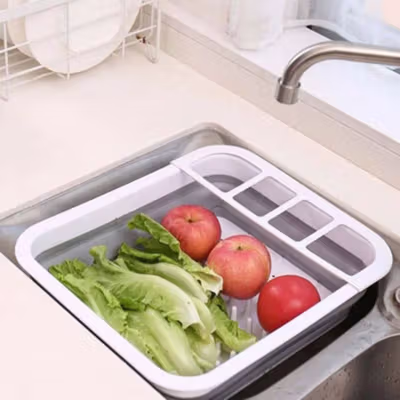 Asy Rak Pengering Dapur Piring Gelas Foldable Collapsible - QW-822 - Gray — gambar 4
