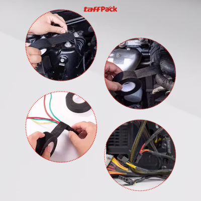 TaffPACK Lakban Kain Pembungkus Kabel Tape Heat-resistant 15M 15mm - TF12 - Black — gambar 4