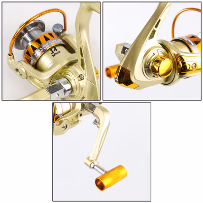 YUMOSHI Reel Pancing Spinning 14 Ball Bearing Fishing Reel 5.2:1 2000 - JF2000 - Golden — gambar 4