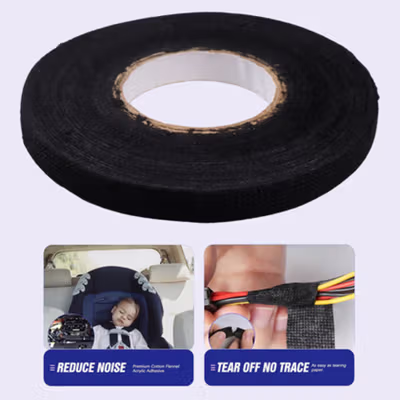 TaffPACK Lakban Kain Pembungkus Kabel Tape Heat Resistant 15M 9mm - TF12 - Black — gambar 4