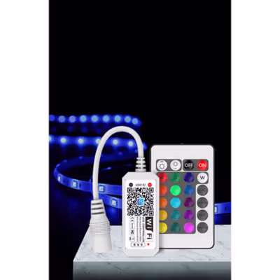 Remote Control Lampu LED RGB Wifi Android iOS 24 Tombol 100W - White — gambar 4