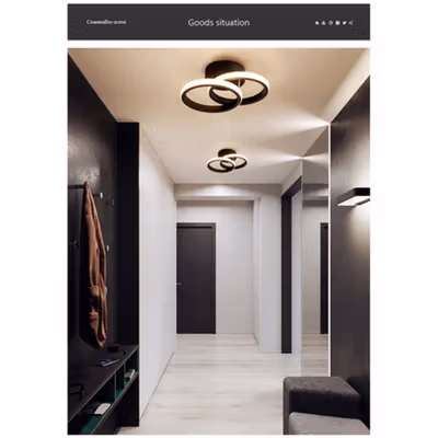 TaffLED Lampu Plafon LED Minimalis Nordic Style 3 Color 24W - D208 - Black — gambar 4