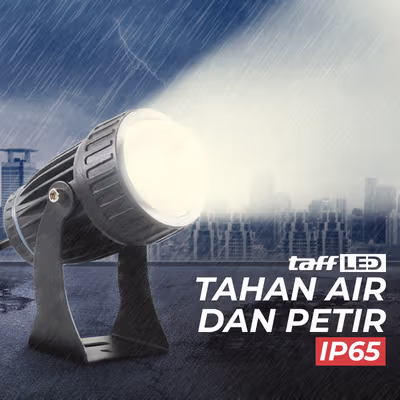 TaffLED Lampu Sorot LED Outdoor Spotlight Beam Waterproof Warm White 10W - YY3 - Black — gambar 4