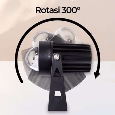 TaffLED Lampu Sorot LED Outdoor Spotlight Beam Waterproof Warm White 3W - YY3 - Black — gambar 4