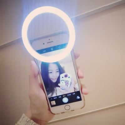 Lampu LED Smartphone Selfie Ring Spotlight Flash Lamp - B3A - White — gambar 4