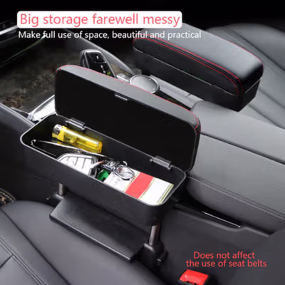 DE RAN FU Armrest Sandaran Tangan Rak Organizer Mobil - 6911 - Black — gambar 4