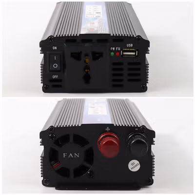 Taffware Rectangle Car Power Inverter DC 12V to AC 220V 2000W - ZX-2000E - Black — gambar 4