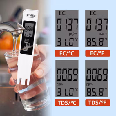 TaffHOME Alat Ukur Uji TDS EC Meter Digital Air Minum Akuarium - E-1 - White — gambar 4