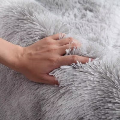 Dresshomee Karpet Bulu Rasfur Soft Fluffy Living Room Rug 140x190cm - DE2004 - Gray — gambar 4