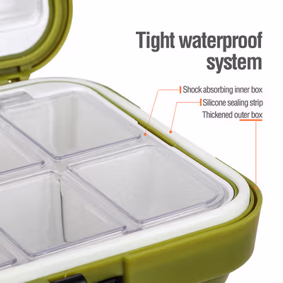 TaffSPORT Kotak Perkakas Pancing Kail Umpan Waterproof Tackle Box M - DY030 - Black — gambar 4