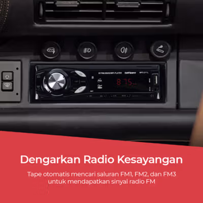 Taffware Tape Mobil Audio MP3 Player Bluetooth 5.0 60W with Remote - MP3-S211L - Black — gambar 4