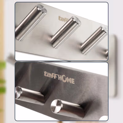 TaffHOME Gantungan Dinding Kapstok Hook Hanger 4 Hanger - MT30 - Silver — gambar 4