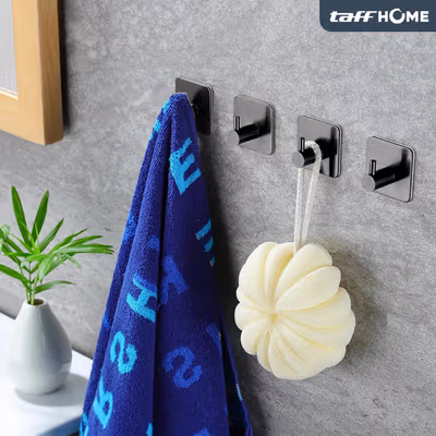 TaffHOME Gantungan Dinding Kapstok Hook Hanger Stainless Steel 201 - MT11 - Black — gambar 4