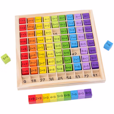 DZQ Mainan Anak Montessori Multiplication Puzzle Table Math - QWZ45 - Multi-Color — gambar 4