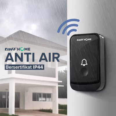 TaffHOME Bel Rumah Wireless Waterproof 2 Receiver Doorbell - Q189-BB - Black — gambar 4
