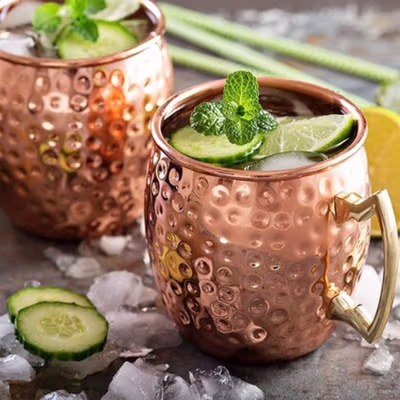 AINIYO Cangkir Stainless Steel 304 Kopi Teh Moscow Mule Mug 550ml - A55 - Copper — gambar 4