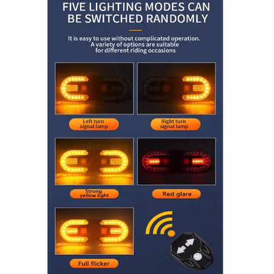 FY Lampu Belakang Sepeda LED Rechargeable Sein Tail Light 30 Lumens - FY-1825 - Black — gambar 4