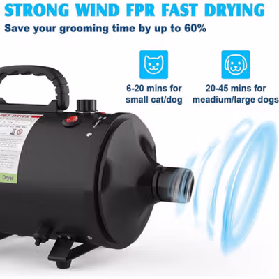 HEAN Pengering Bulu Kucing Anjing Hair Dryer for Pets Fast Blow 2800W - ZF-YC-C-04 - Black — gambar 4