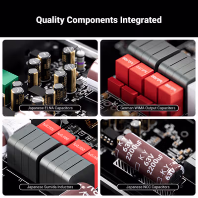 Fosi Audio Power Amplifier 2 Channel Audio Stereo Hi-Fi TI TPA3255 - V3 - Black — gambar 4