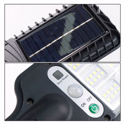 Allilit Lampu Dinding Solar Sensor PIR Waterproof Cool White 72 COB - 616-1 - Black — gambar 4