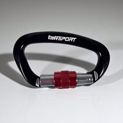 TaffSPORT Carabiner Aluminium Professional Heavy-Duty Locking 25kN - CE21 - Black — gambar 4