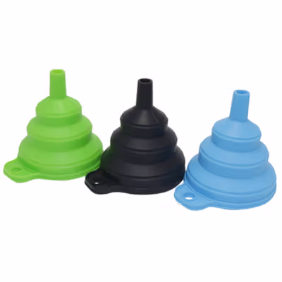 Corong Lipat Air Minyak Multifungsi Collapsible Silicone Funnel 1.5cm - FL15 - Black — gambar 4
